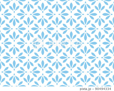 Flower geometric pattern. Seamless vector background. White and blue ornament. Ornament for fabric, wallpaper, packaging. Decorative print 90494334