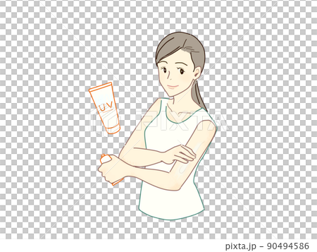A woman who applies sunscreen A woman who applies sunscreen 90494586