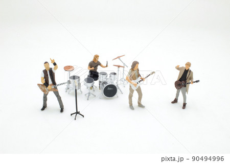 a figure of Guitarist on stage for background, soft and blur concept 90494996