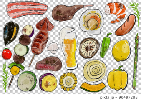 焼き焼きバーベキューイラスト 90497298