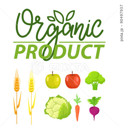 Organic Product Wheat and Broccoli Carrots Set Organic Product Wheat and Broccoli Carrots Set 90497937