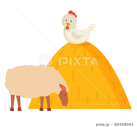 Fowl and Sheep, Farm Animal, Countryside Vector Fowl and Sheep, Farm Animal, Countryside Vector 90498085