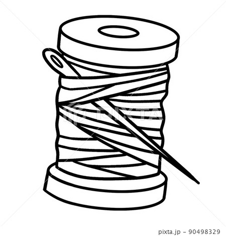 Thread Spool With Needle Halloween Isolated Page 90498329