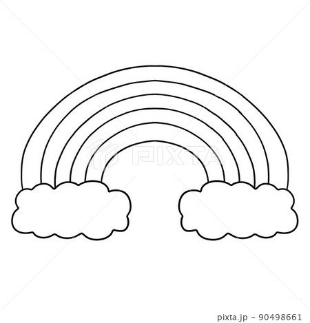 Rainbow Isolated Coloring Page for Kids 90498661
