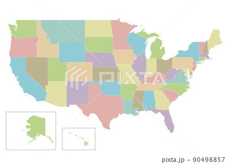 Vector blank map of USA with states and administrative divisions. Editable and clearly labeled layers. 90498857