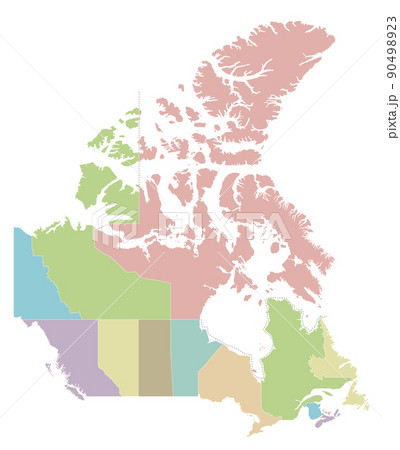 Vector blank map of Canada with provinces and territories and administrative divisions. Editable and clearly labeled layers. Vector blank map of Canada with provinces and territories and administrative divisions. Editable and clearly labeled layers. 90498923