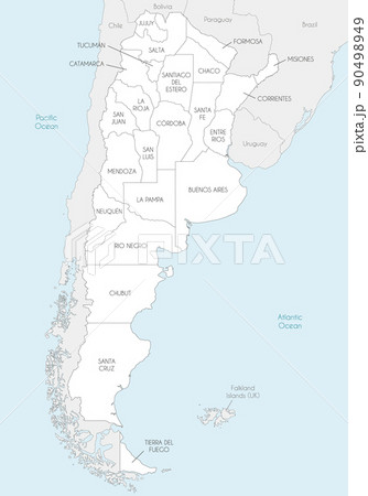 Vector map of Argentina with provinces or...のイラスト素材 [90498949] - PIXTA