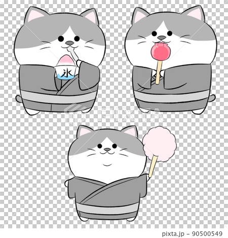Yurukawa Hachiware cat enjoying the festival ① 3-piece set 90500549