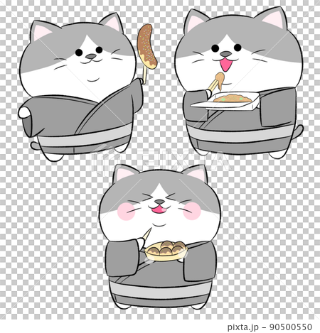 Yurukawa Hachiware cat who enjoys the festival ② 3-piece set 90500550