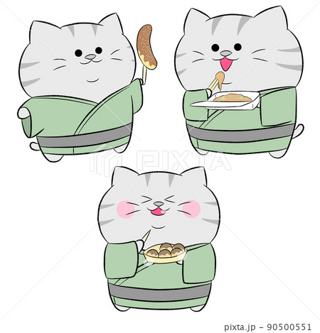 祭を楽しむゆるかわサバトラ猫② 3点セット 祭を楽しむゆるかわサバトラ猫② 3点セット 90500551