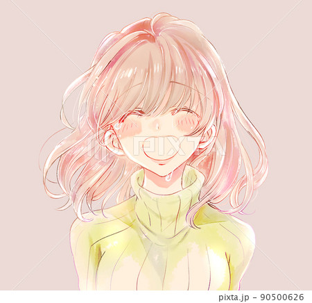 笑顔で泣いている女性のイラスト素材 [90500626] - PIXTA