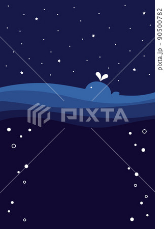 背景イラスト_夜の海 90500782