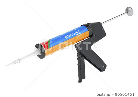 Sealant gun with silicone sealant tube, 3D rendering 90501451