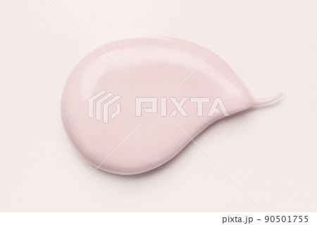 Pink smear of cosmetic clay or cream on a pastel background. Pink smear of cosmetic clay or cream on a pastel background. 90501755
