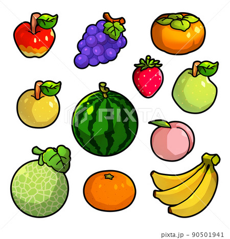 果物イラスト フルーツのセットのイラスト素材 [90501941] - PIXTA