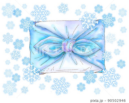 風呂敷_雪の結晶_水色の風呂敷 風呂敷_雪の結晶_水色の風呂敷 90502946