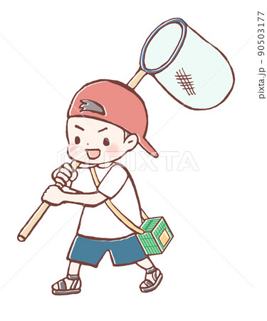 虫取りをする男の子のイラスト 虫取りをする男の子のイラスト 90503177