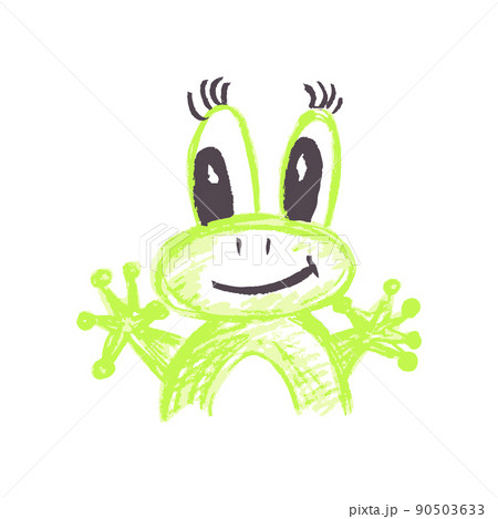 Icon in hand draw style. Drawing with wax crayons, children's creativity 90503633