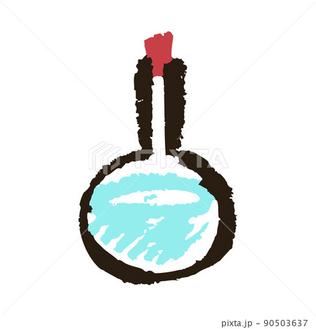 Icon in hand draw style. Drawing with wax crayons, children's creativity Icon in hand draw style. Drawing with wax crayons, children's creativity 90503637