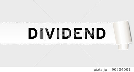 Ripped gray paper background that have word dividend under torn part 90504001