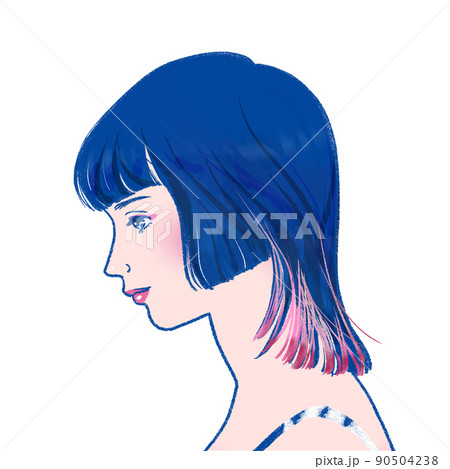 姫カットの女性 姫カットの女性 90504238