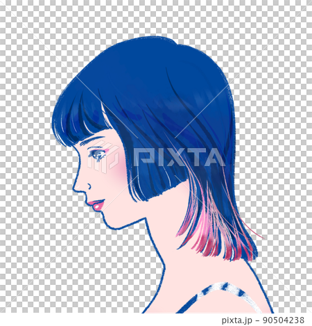 姫カットの女性 姫カットの女性 90504238