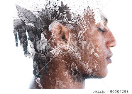 Paintography. A combination of a detailed painting and a portrait 90504293