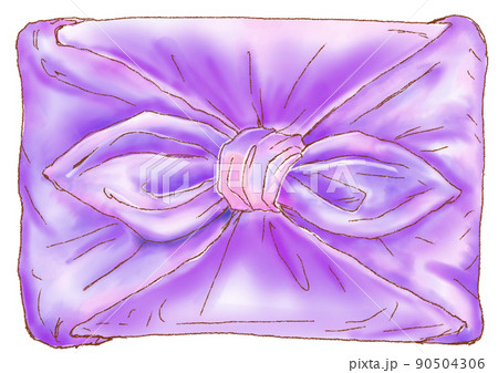 風呂敷包み 紫色のイラスト素材