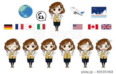 職業が貿易事務のイメージの女性イラストのイラスト素材