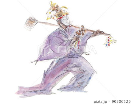 太々御神楽【ひさごの舞】白背景 太々御神楽【ひさごの舞】白背景 90506529