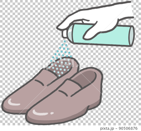 臭いが気になる革靴に、消臭スプレーを吹きかける 臭いが気になる革靴に、消臭スプレーを吹きかける 90506876