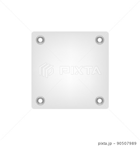 Square blank price tag with eyelets, 3d mockup vector illustration isolated. Square blank price tag with eyelets, 3d mockup vector illustration isolated. 90507989