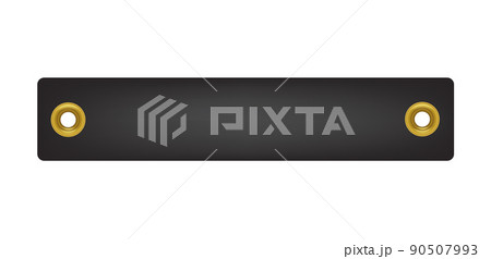 Black price tag or label with eyelets realistic vector illustration isolated. 90507993