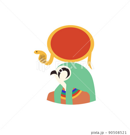 Egypt god of the sun Ra or Horus in form of falcon, flat vector isolated. 90508521