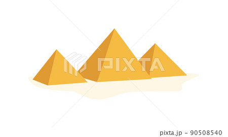 Ancient Egypt Giza plateau pharaohs pyramids, flat vector illustration isolated. Ancient Egypt Giza plateau pharaohs pyramids, flat vector illustration isolated. 90508540