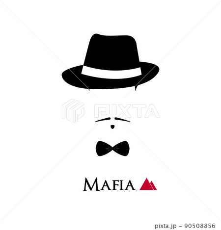 Italian Mafioso face on white background. 90508856
