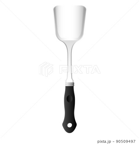 Cartoon kitchenware cultery stainless spatula gray gradient color 90509497