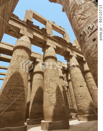 Karnak temple in luxor with its wonderful sculptures and antiquities 90510715