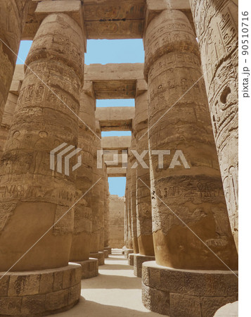 Karnak temple in luxor with its wonderful sculptures and antiquities 90510716