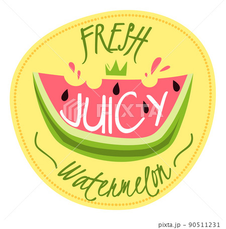 Fresh juicy watermelon label. Farm fruit sticker 90511231