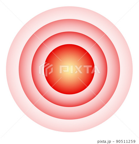 Chronic pain symbol. Hurt spot red circles Chronic pain symbol. Hurt spot red circles 90511259