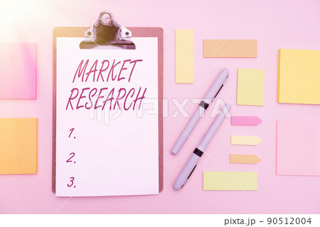 Writing displaying text Market Research. Conceptual photo The acttion of gathering information about consumers Multiple Assorted Collection Office Stationery Photo Placed Over Table Writing displaying text Market Research. Conceptual photo The acttion of gathering information about consumers Multiple Assorted Collection Office Stationery Photo Placed Over Table 90512004