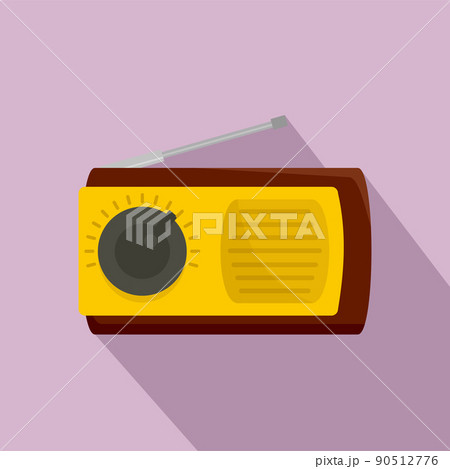 Manual radio receiver icon, flat style 90512776