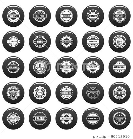Vintage badges and labels icons set vetor black 90512910