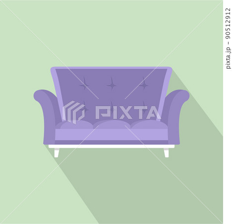 Cabriole sofa icon, flat style 90512912