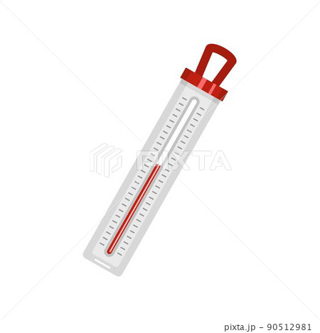 Old thermometer icon, flat style 90512981