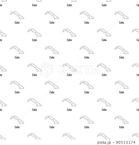 Cuba map thin line vector simple 90513174