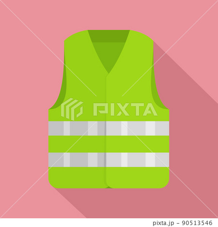 Driver reflective vest icon, flat style Driver reflective vest icon, flat style 90513546