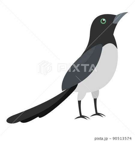 Magpie thief icon, flat style Magpie thief icon, flat style 90513574