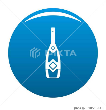 Closed champagne icon vector blue Closed champagne icon vector blue 90513616